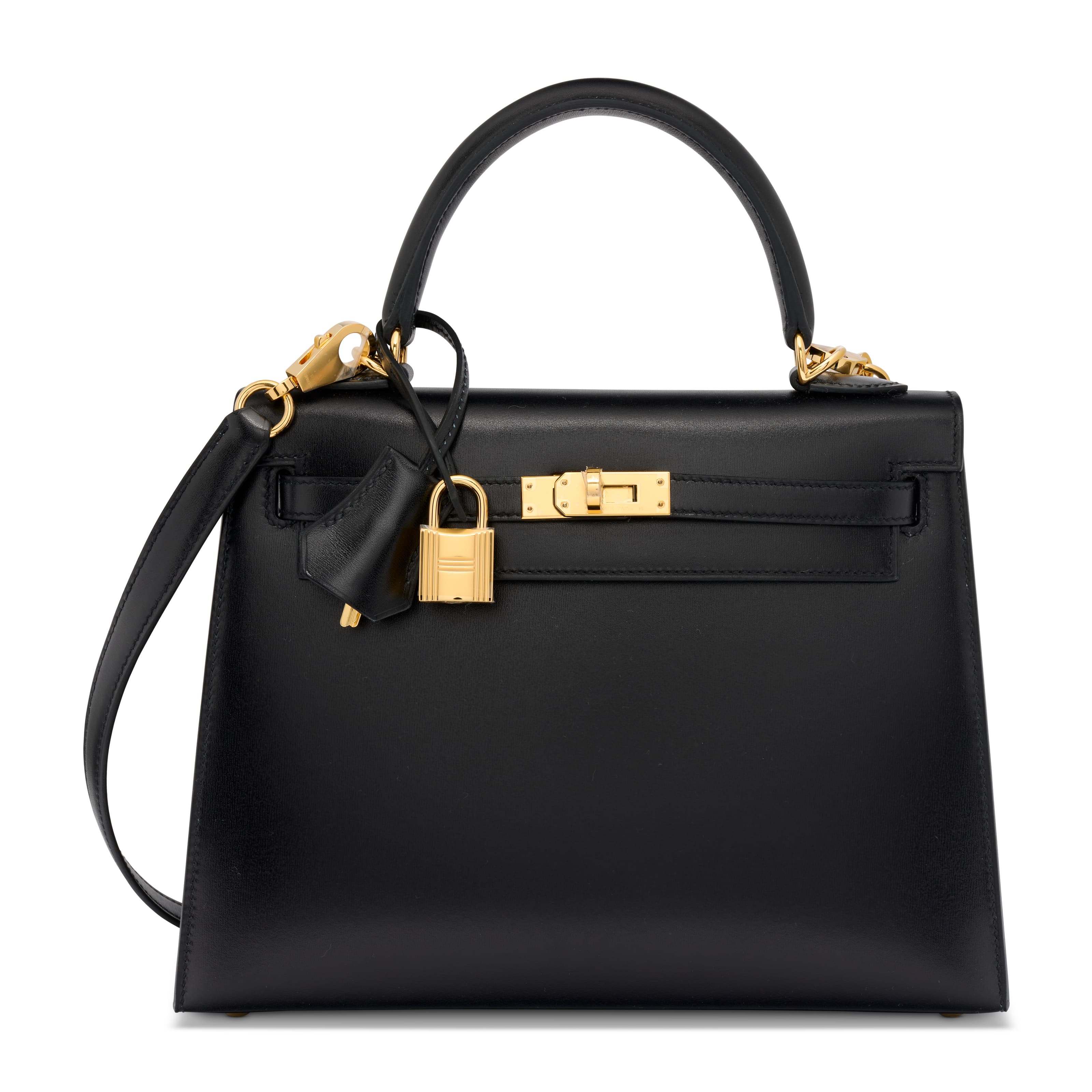 A BLACK CALF BOX LEATHER SELLIER KELLY 25 WITH GOLD HARDWARE HERMES, 2026
