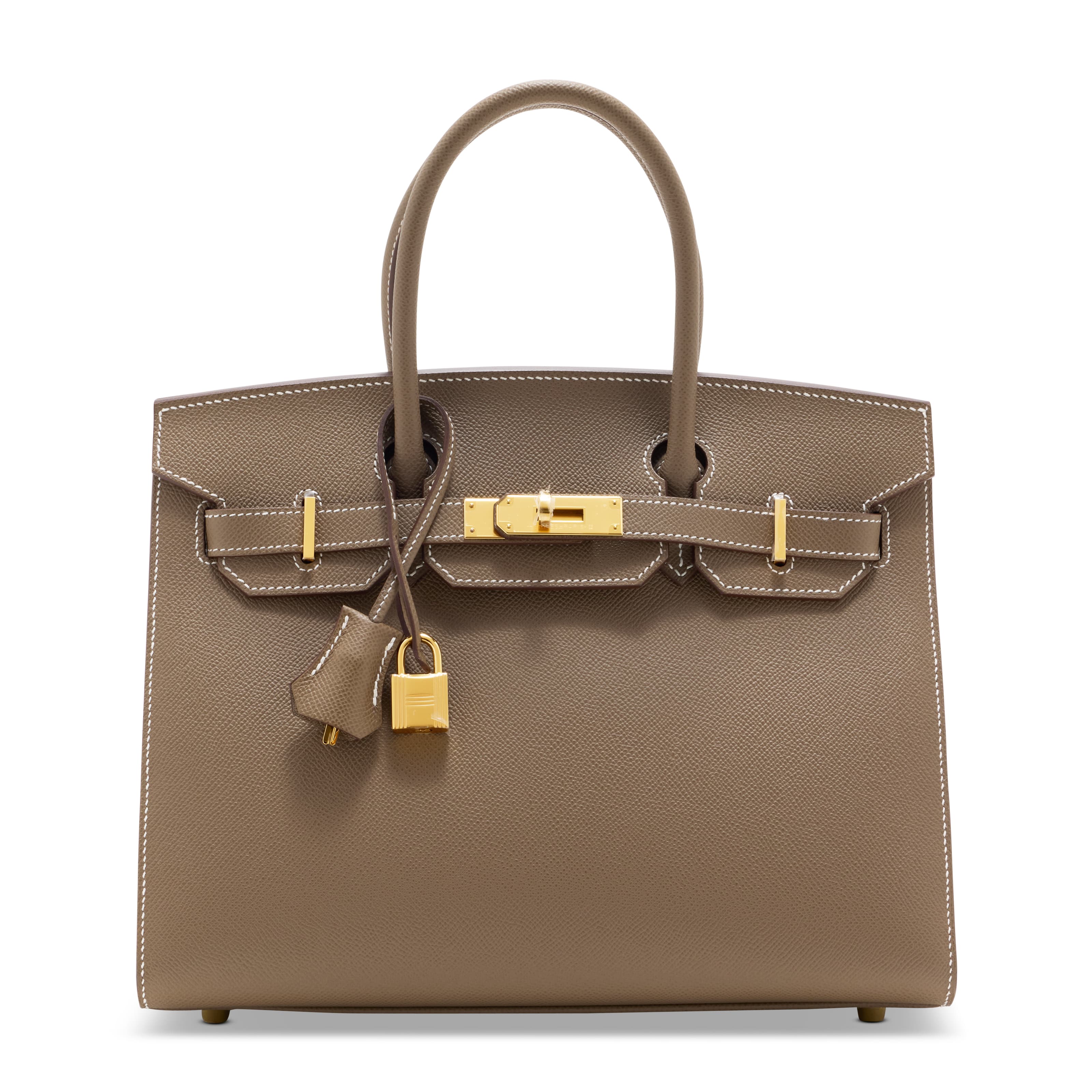 AN ETOUPE EPSOM LEATHER SELLIER BIRKIN 30 WITH GOLD HARDWARE HERMES, 2024