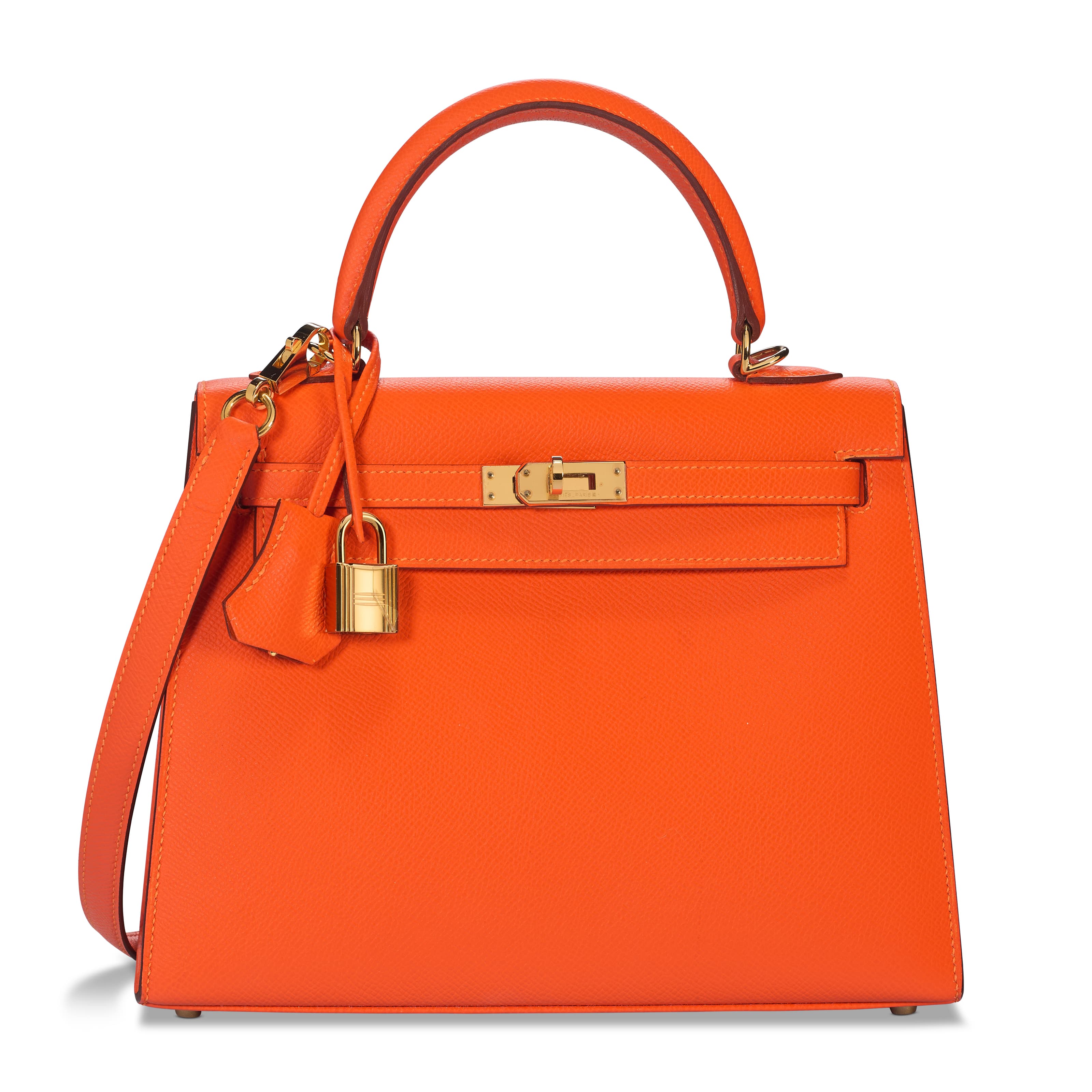 A FEU EPSOM LEATHER SELLIER KELLY 25 WITH GOLD HARDWARE HERMES, 2016