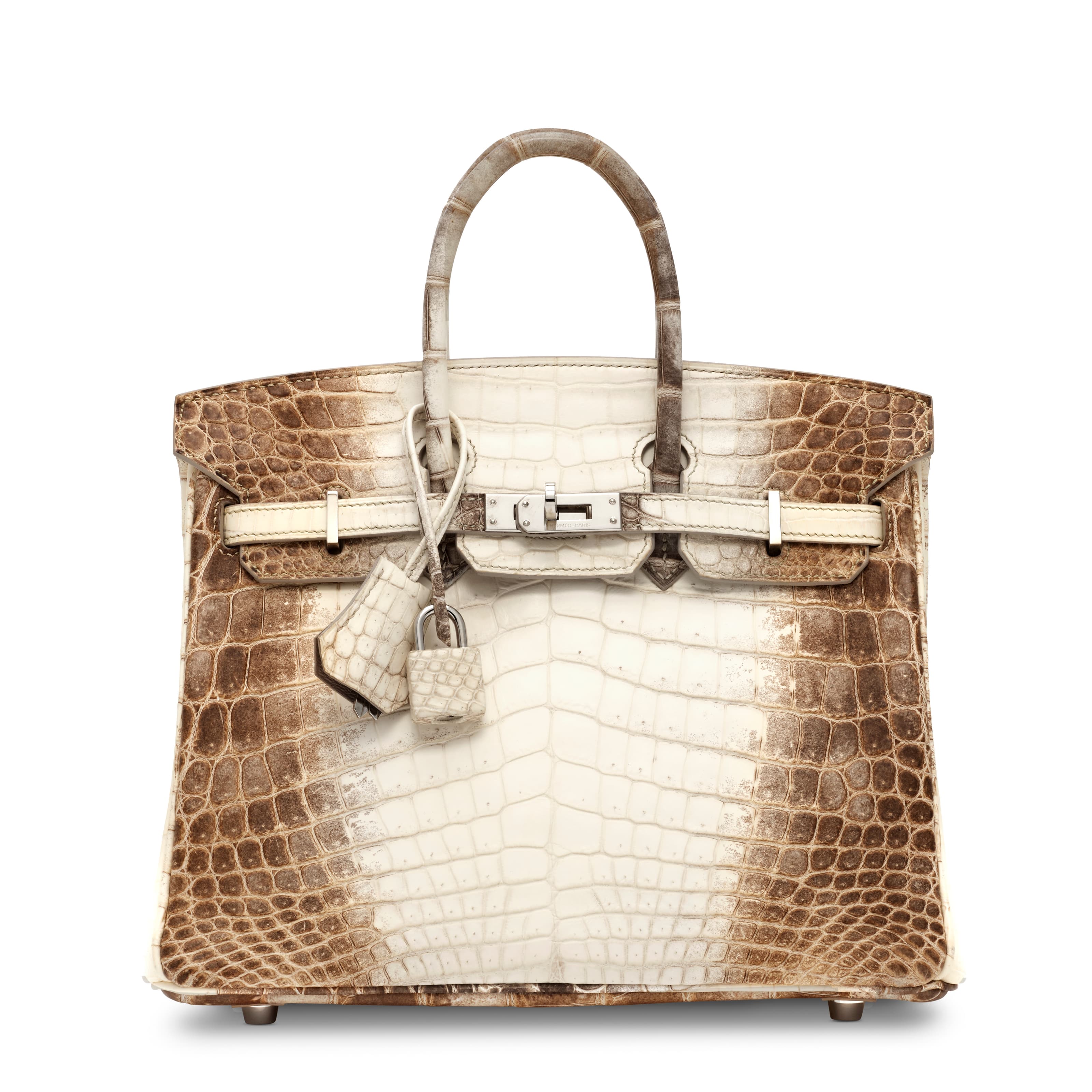 A RARE, MATTE WHITE HIMALAYA NILOTICUS CROCODILE BIRKIN 25 WITH PALLADIUM HARDWARE HERMES, 2013