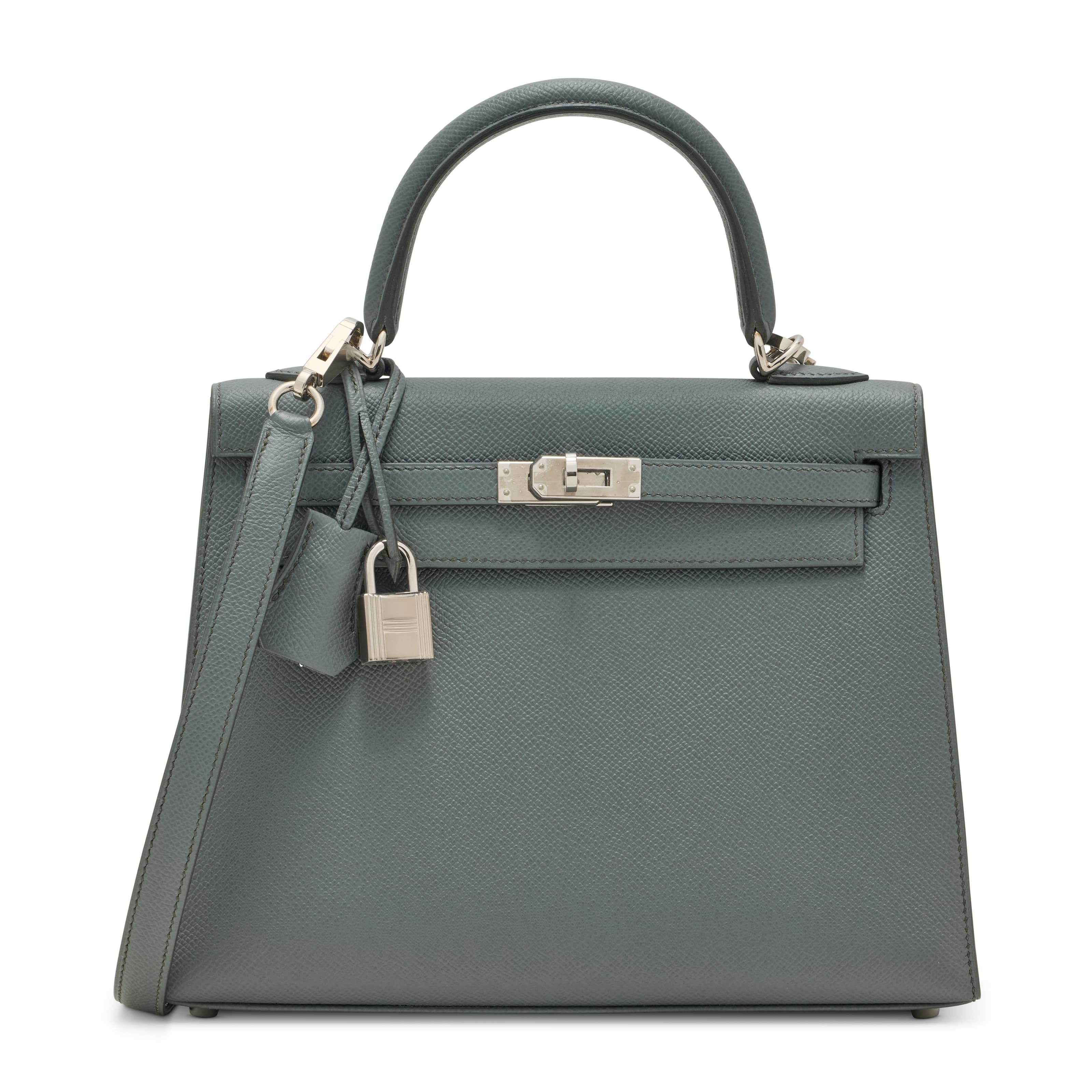 A VERT AMANDE EPSOM LEATHER SELLIER KELLY 25 WITH PALLADIUM HARDWARE HERMES, 2019