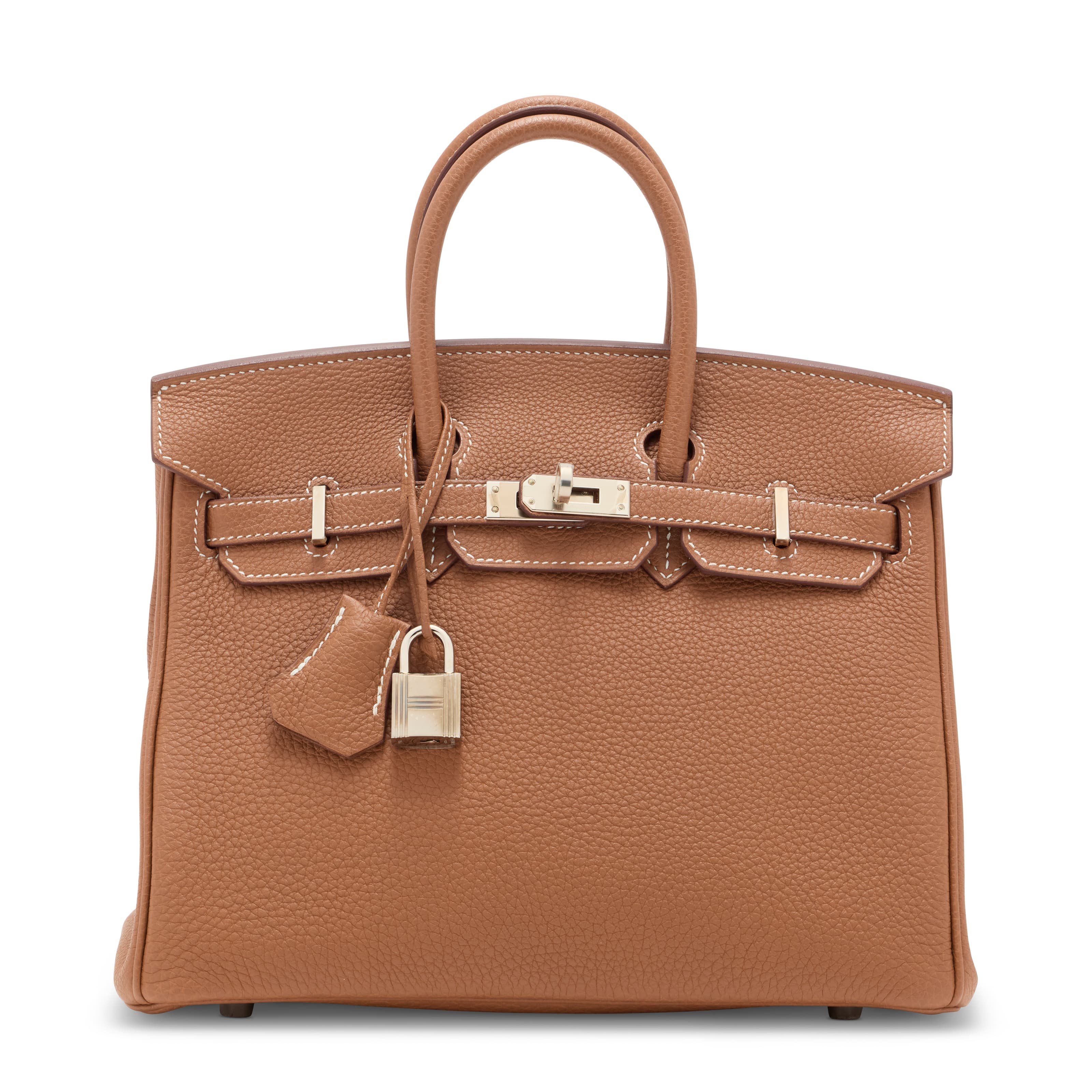 A GOLD TOGO LEATHER BIRKIN 25 WITH PALLADIUM HARDWARE HERMES, 2021