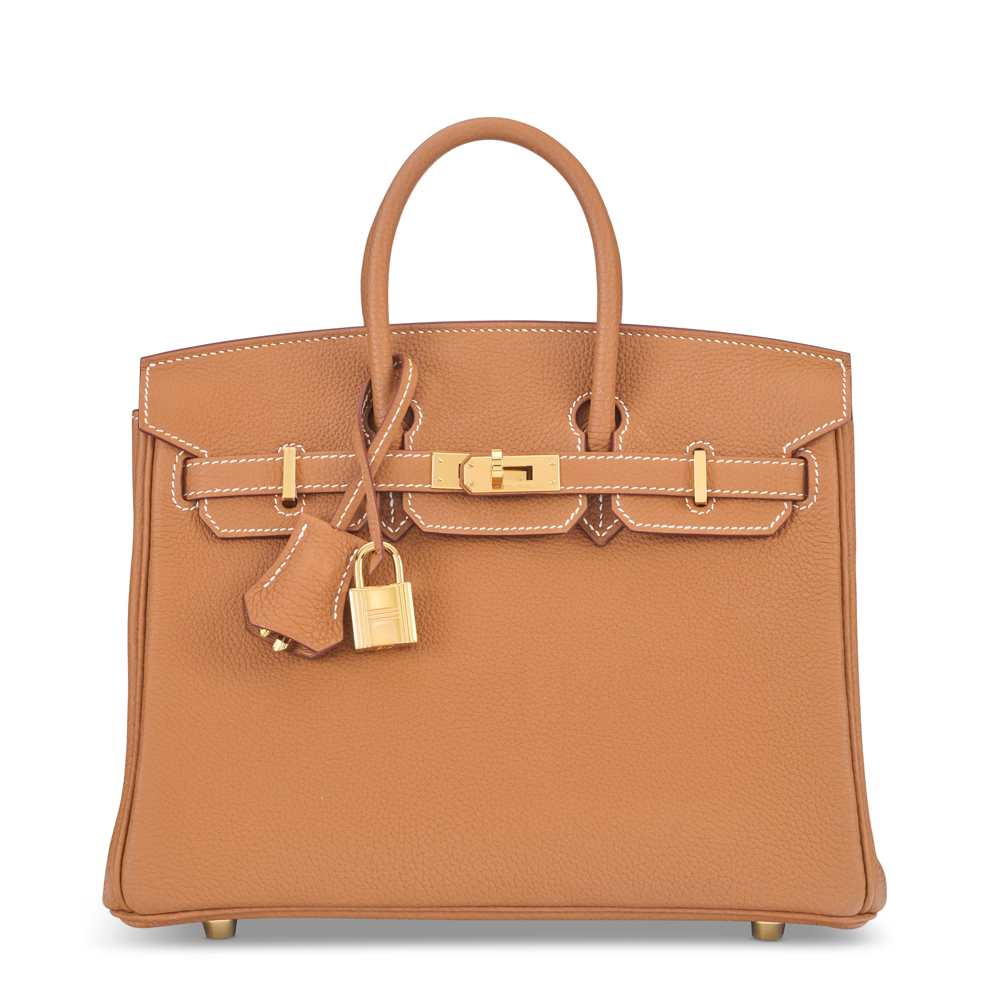 A GOLD TOGO LEATHER BIRKIN 25 WITH GOLD HARDWARE HERMES, 2023