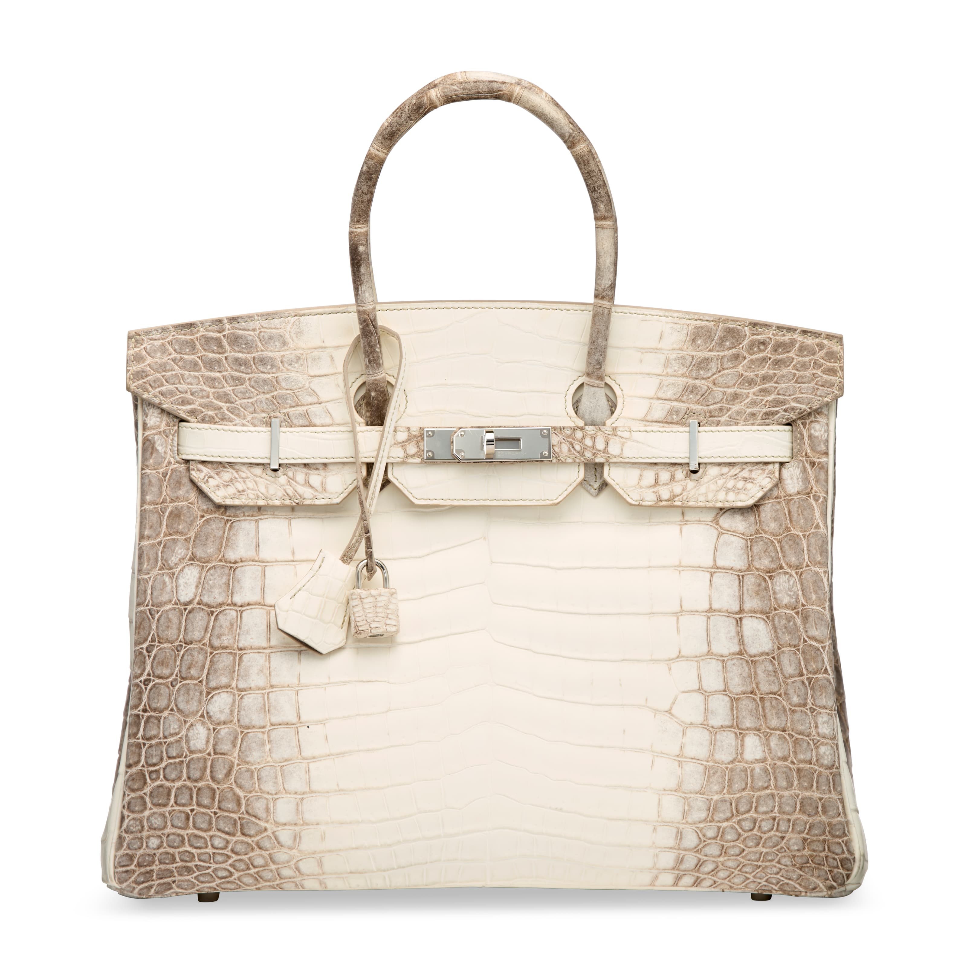 A RARE, MATTE WHITE HIMALAYA NILOTICUS CROCODILE BIRKIN 35 WITH PALLADIUM HARDWARE HERMES, 2021