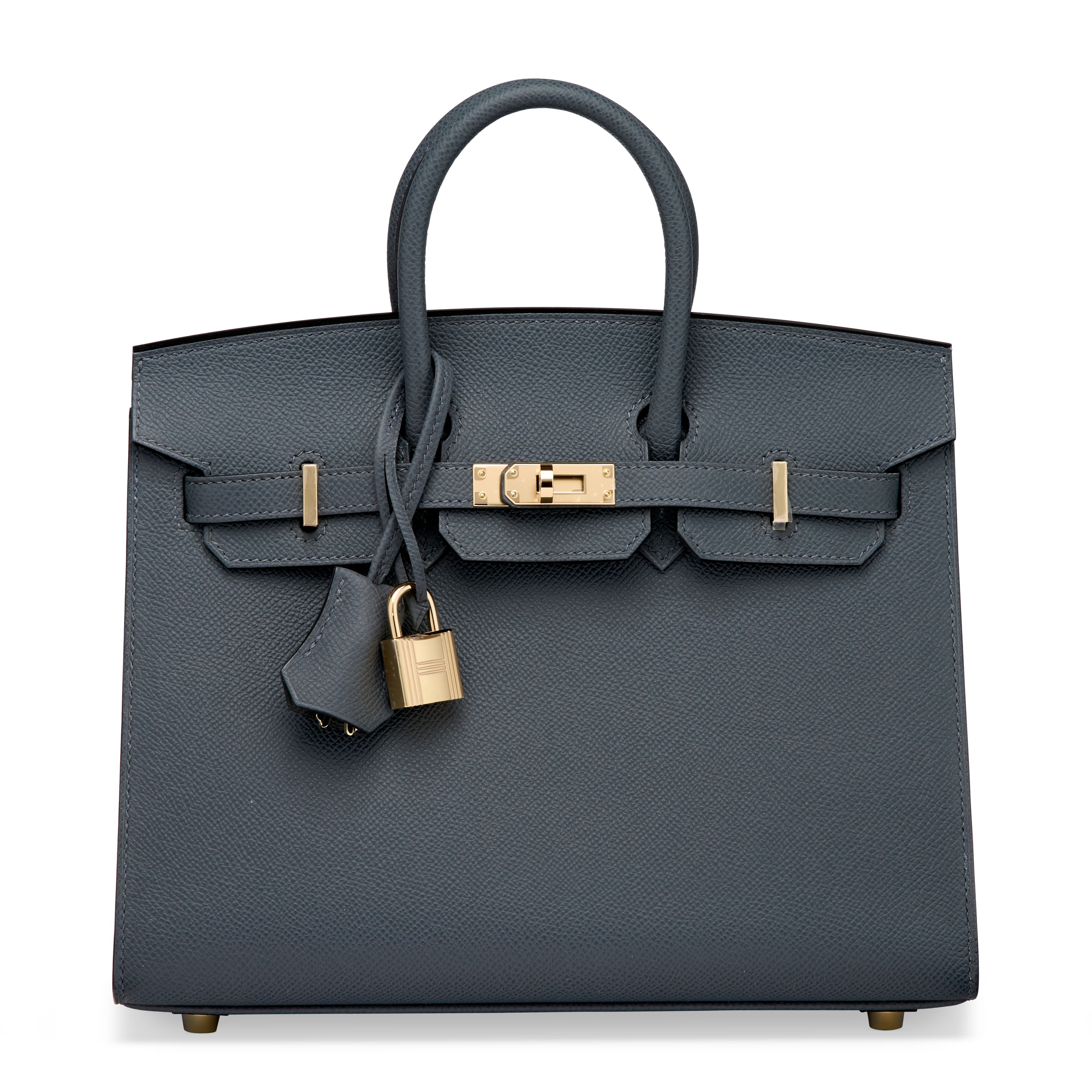 A GRIS MISTY EPSOM LEATHER SELLIER BIRKIN 25 WITH PERMABRASS HARDWARE HERMES, 2024