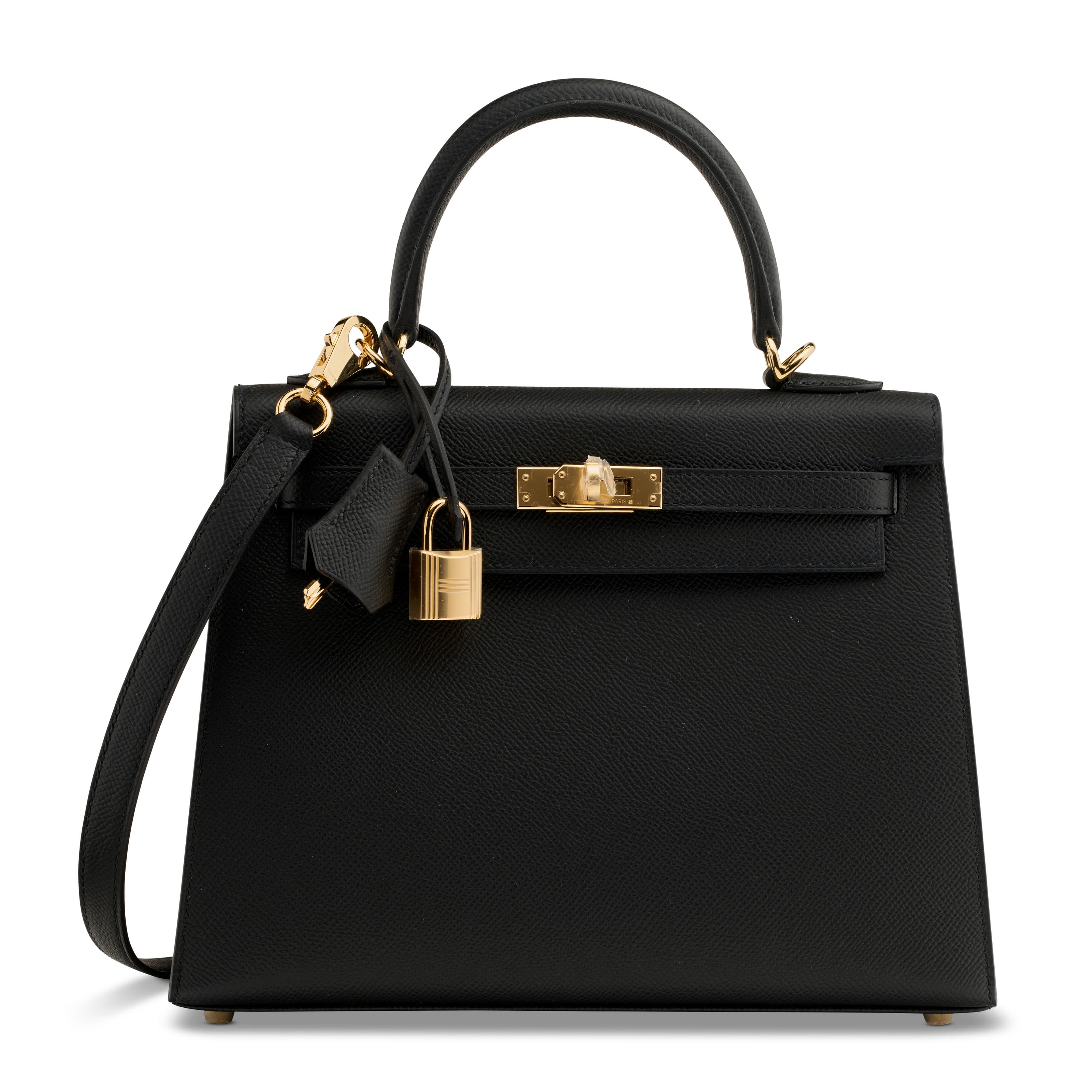 A BLACK EPSOM LEATHER SELLIER KELLY 25 WITH GOLD HARDWARE HERMES, 2026