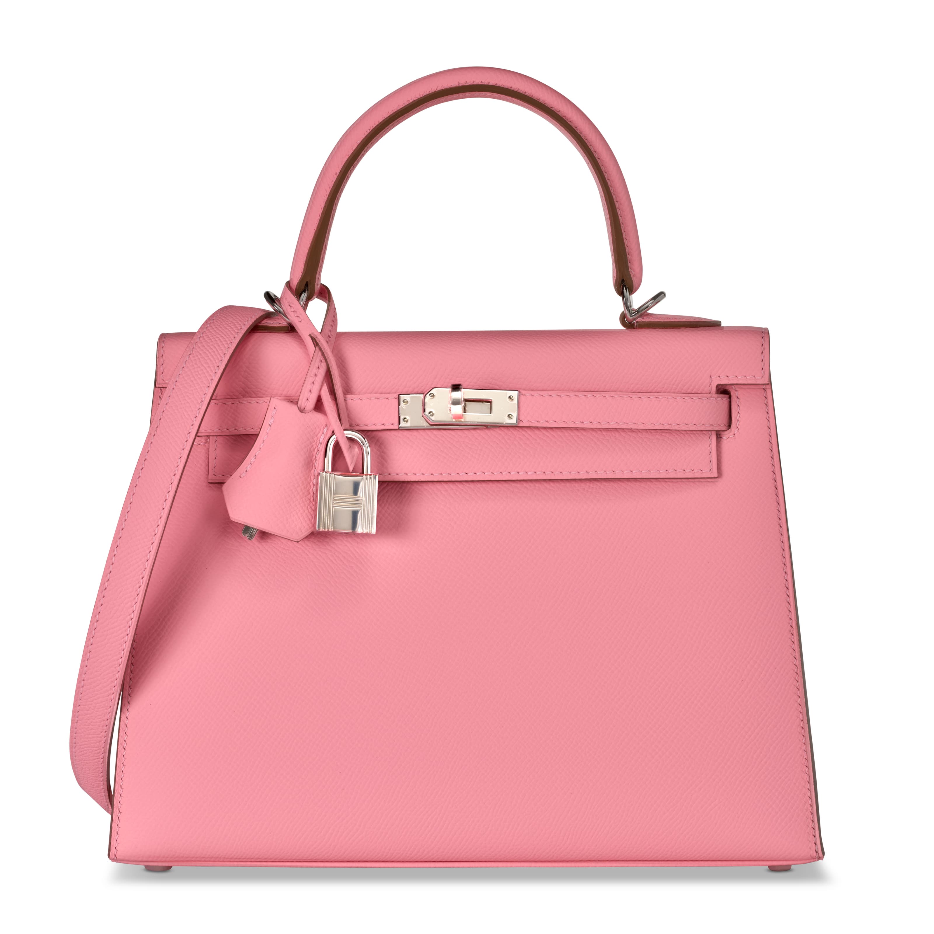 A ROSE CONFETTI EPSOM LEATHER SELLIER KELLY 25 WITH PALLADIUM HARDWARE HERMES, 2020