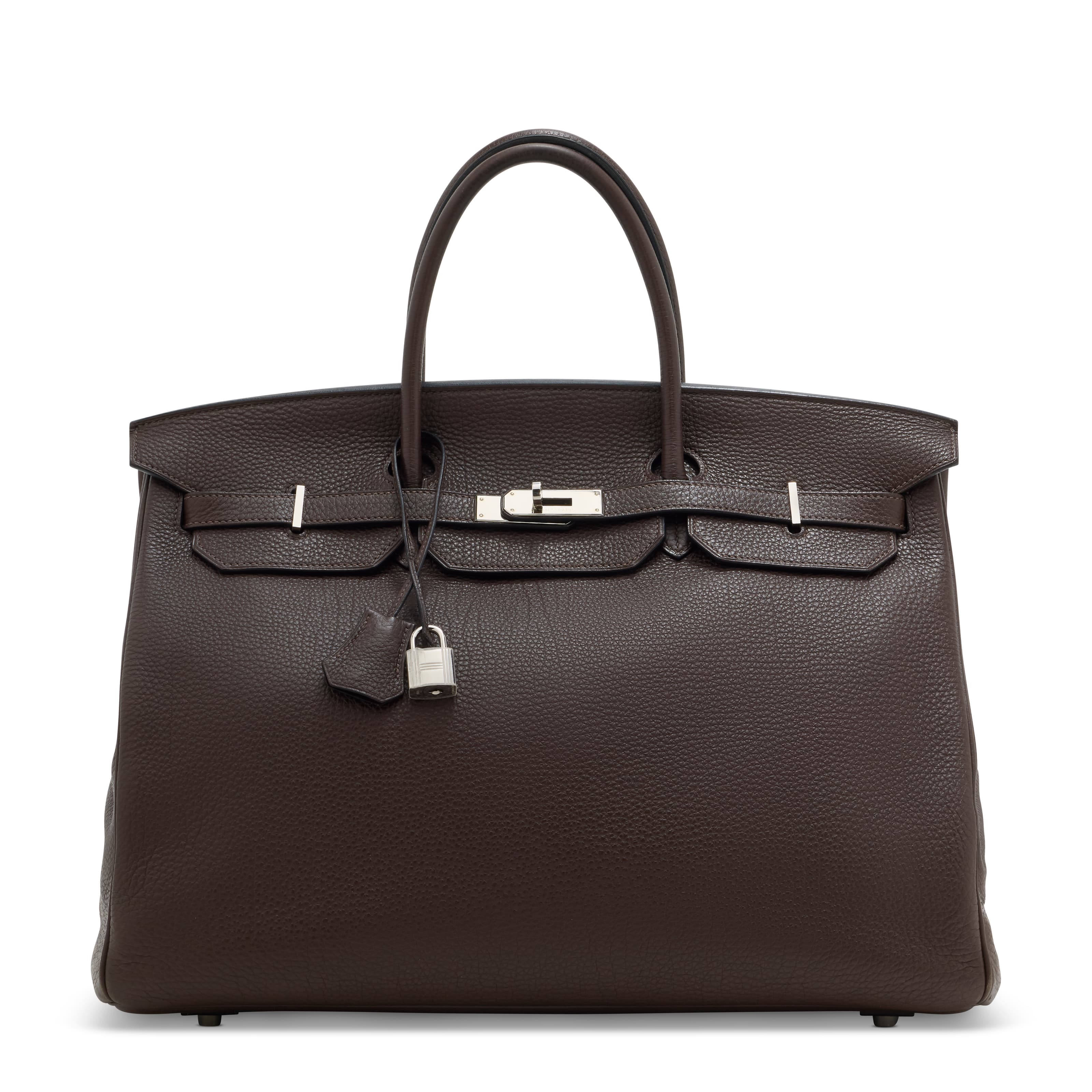 A CHOCOLAT TOGO LEATHER BIRKIN 40 WITH PALLADIUM HARDWARE HERMES, 2010